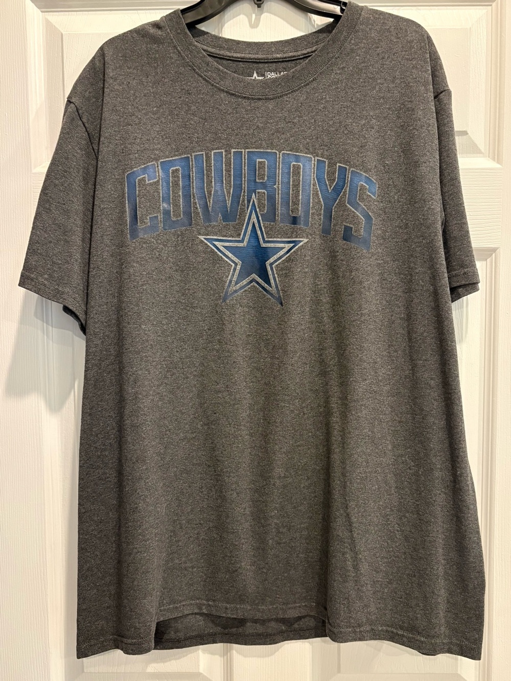 NFL Cowboys Charcoal Gray Tee with Blue Logo XL